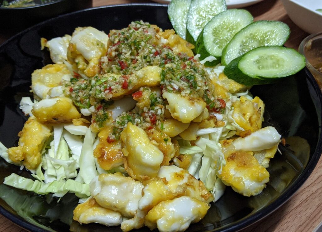 ไข่ปลาหมึกทอด